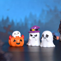 Halloween Wizard Ghost Crystal Ball Decoration 2-3in Pumpkin Ghost Trinket