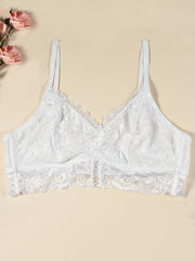 Floral Lace Wireless Bra Comfy & Cut Out Bra Women's Lingerie