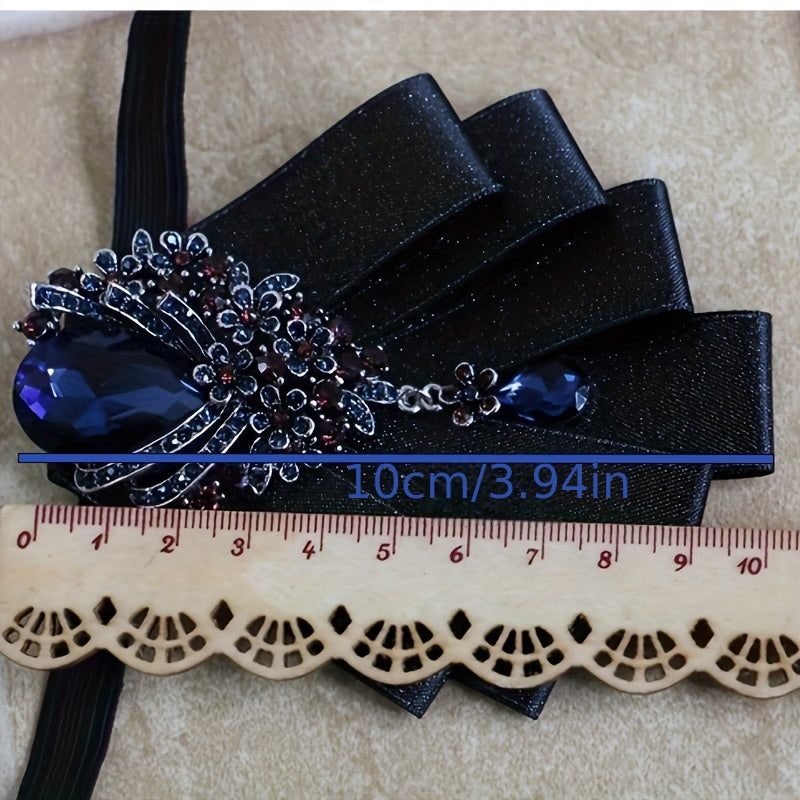 Artificial Diamond Collar Flower Men's Bow Tie Wedding Groom