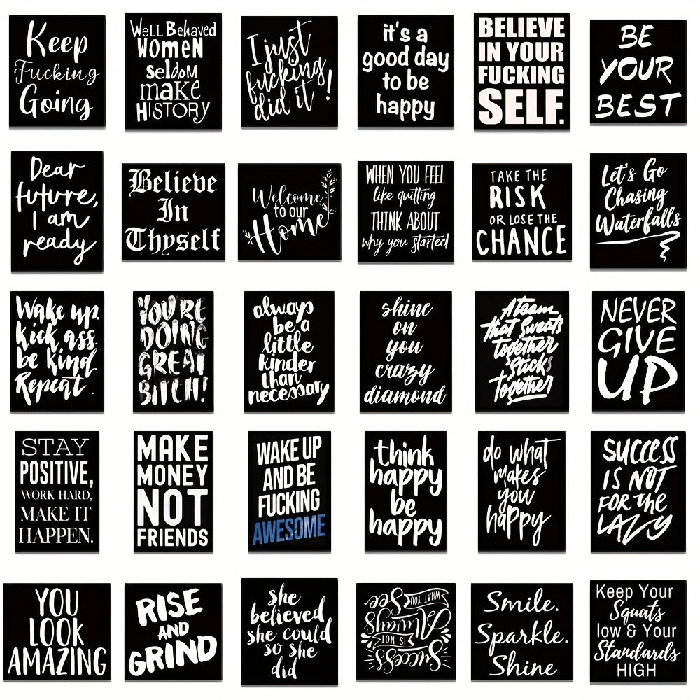 61pcs Inspirational English Graffiti Stickers for Water Bottle Car Computer