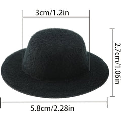 10 Pack Mini Top Hats for Dolls Wide Brim Felt Hats DIY Crafts Doll Accessories