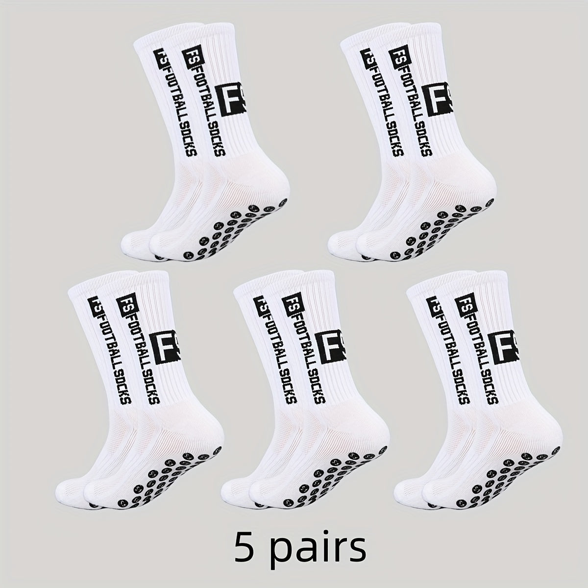 5 Pairs Men's Mid Crew Sport Socks Nylon Blend Comfy Breathable