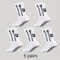 5 Pairs Men's Mid Crew Sport Socks Nylon Blend Comfy Breathable