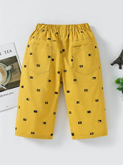 Boys Geometric Pattern Shorts Loose Fit Casual Summer Kids Clothes