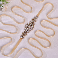 Bohemian Style Bridal Sash Vintage Glass Diamond Waist Belt