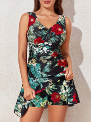 Floral V-Neck Tummy Control One Piece Bathing Suit