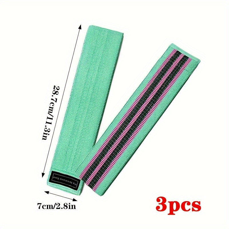3pcs Elastic Squat Resistance Bands Buttocks Fitness Training Tension Bands