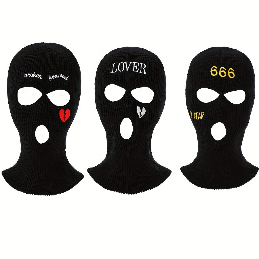 Mens Broken Love LOVER 666 Three Hole Mask Cycling Helmet Balaclava Mask