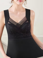 Lace Thermal Underwear Soft V Neck Sleeveless Top