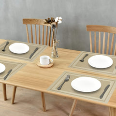 Set of 4 Heat Resistant Placemats Washable PVC Table Mats