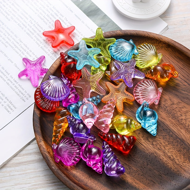 12pcs Acrylic Ocean Gemstone Toys Sea Life Shell Conch Gemstone Toys