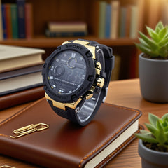 Boys Swimming Watch with Alarm Clock and Digital Display Yellow Accents