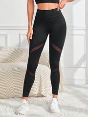 High Waist Mesh Stitching Yoga Pants Women's Activewear