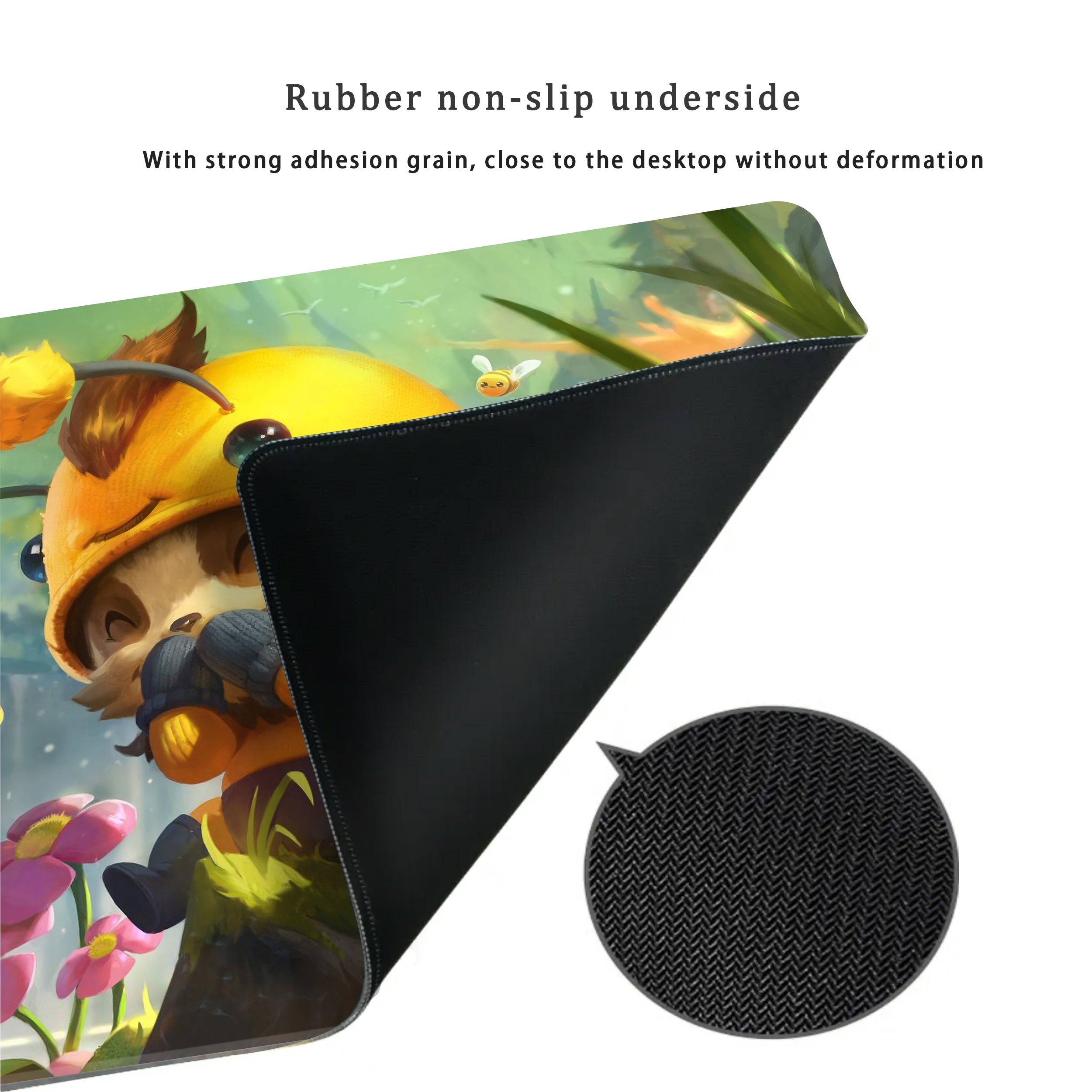 Large Cartoon Bee Mouse Pad Non-slip Rubber Washable