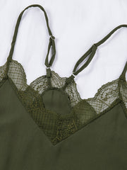 Contrast Lace Loose Fit Cami Tops