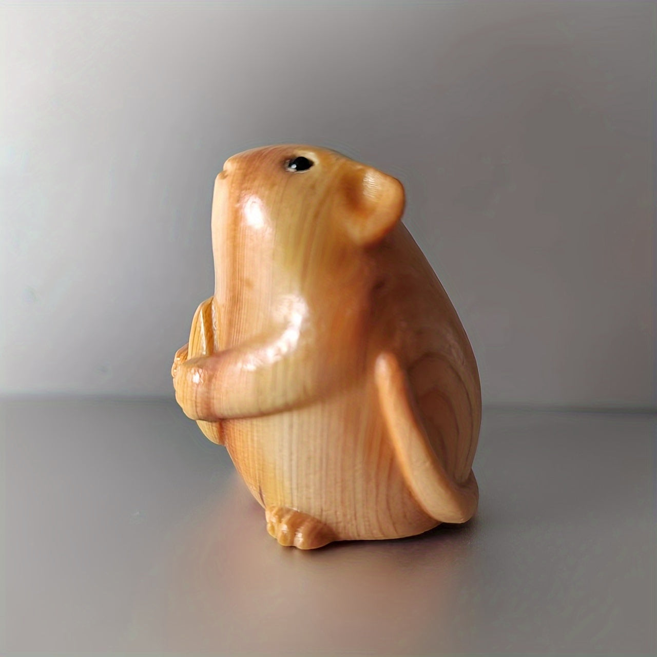 Wooden Carved Mouse Melon Ornament Birthday Holiday Gift