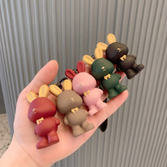 Rabbit Doll Pendant Silicone Keychain for Car Bag Decoration