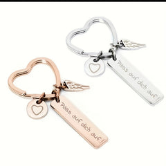 Heart Shaped Keychain Pendant for Car Keys Backpacks Wallets