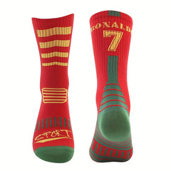2pairs Mid-Calf Football Socks Sweat Absorbing Wear Resistant
