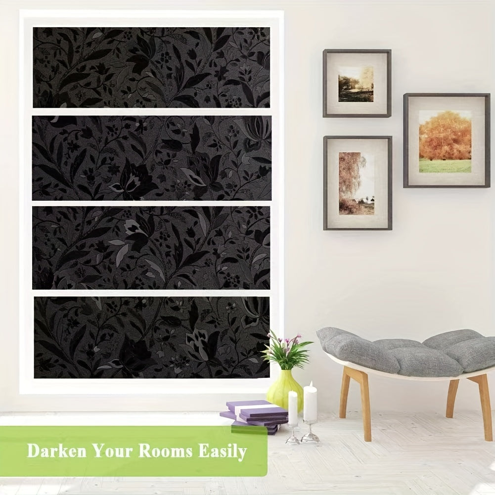 1pc Total Blackout Window Film Static Cling Opaque Privacy Frosted Glass Film