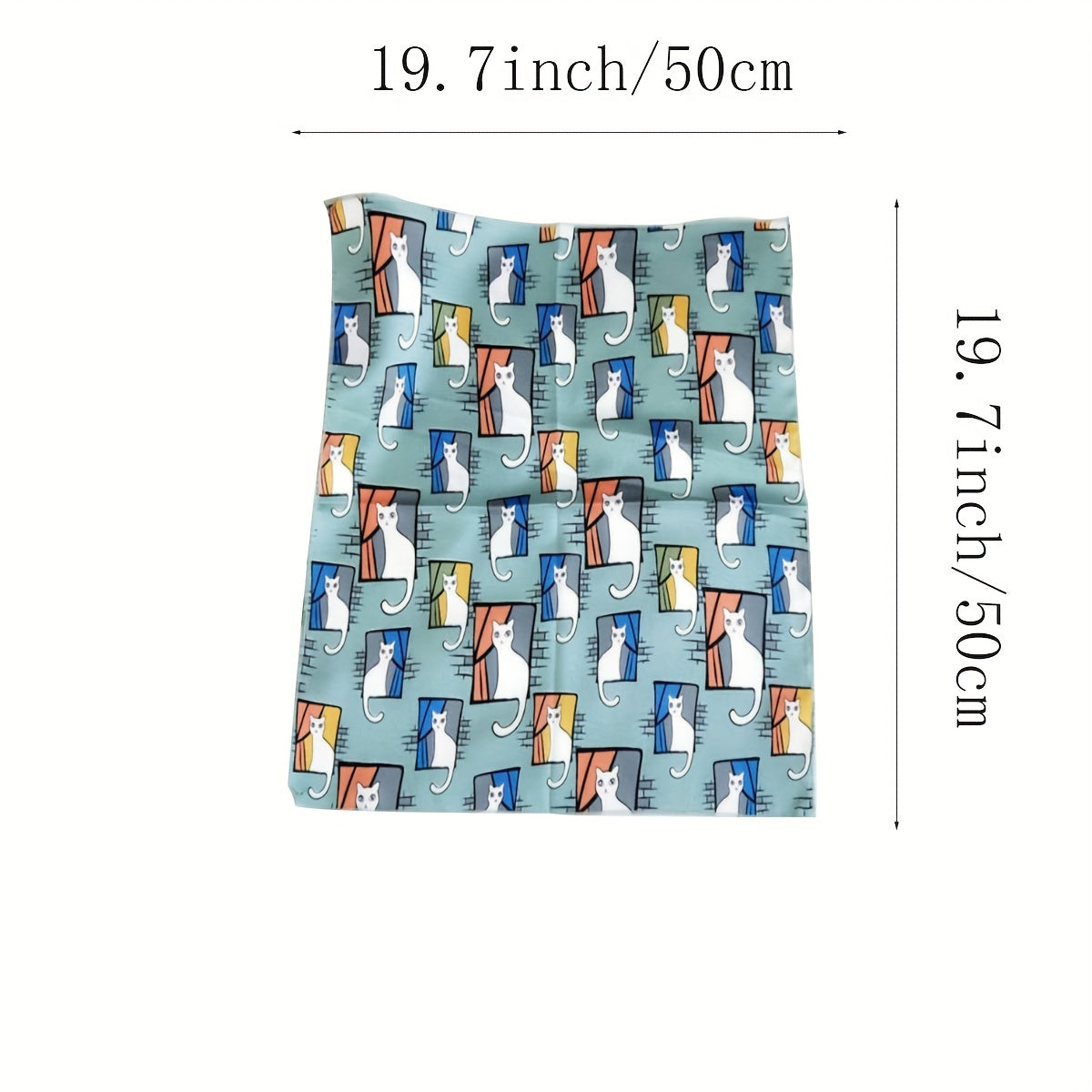 Vintage Chain Print Square Scarf Satin Bandana Silk Head Wrap