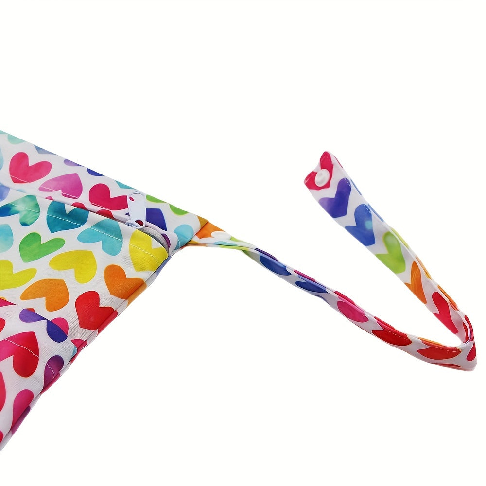 Hearts Prints Wet Bag for Baby Cloth Diapers & Pump