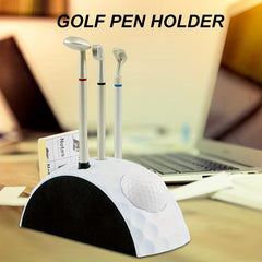 Golf Pen Set Mini Golf Stand Golf Putter Pen Tabletop Decoration With 3Pcs Pens
