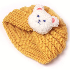 Kids Bear Head Knitted Woolen Baby Hat, 0-3 Years