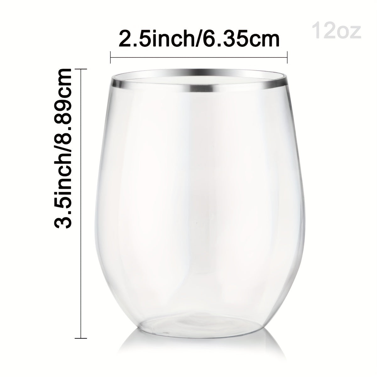 24pcs 12oz Unbreakable Stemless Wine Glasses Clear and Reusable