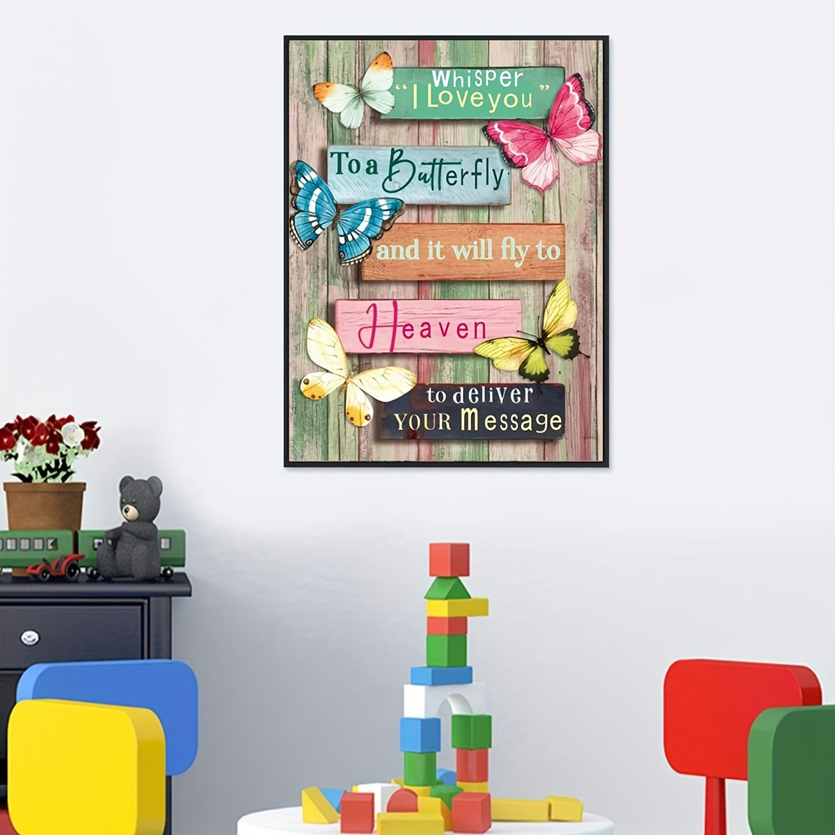 Butterfly Drawing Board Pattern Canvas Painting Poster Prints Home Wall Decor