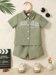 2pcs Baby Boys Los Angeles Shirt & Shorts Set