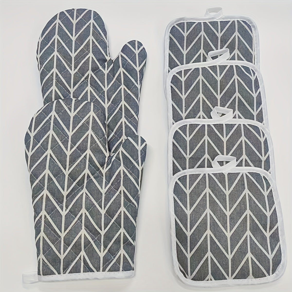6pc Oven Mitts & Pot Holders BBQ Gloves Silicone Non Slip Kitchen Glove