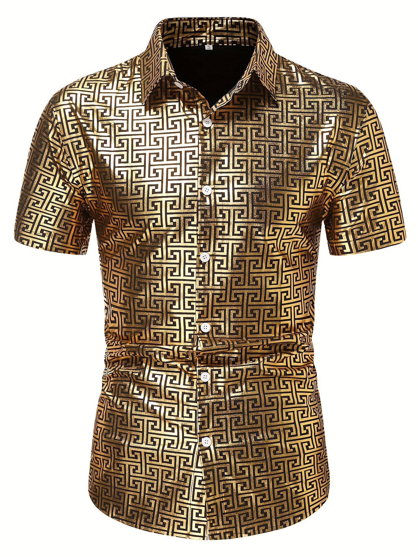 Geometric Print Men's Casual Short Sleeve Shirt