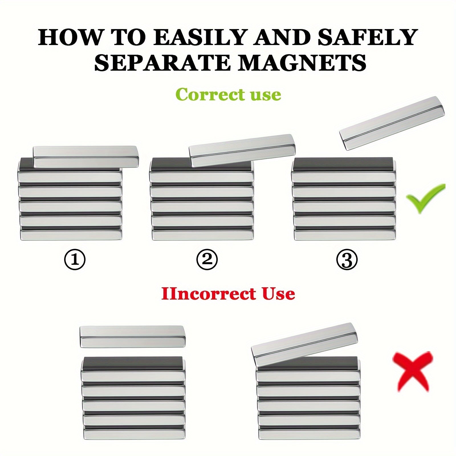 14pcs Neodymium Magnets Heavy Duty Rare Earth Rectangular Bars 10 40mm