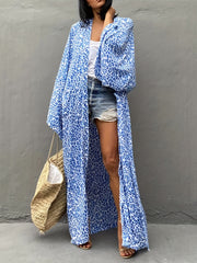 Leopard Print Maxi Cover Up with Belt