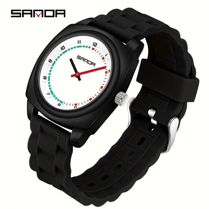 SANDA Unisex Quartz Watch Yellow/Pink Straps Date Display & Stopwatch