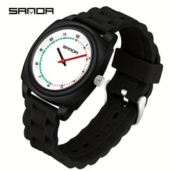 SANDA Unisex Quartz Watch Yellow/Pink Straps Date Display & Stopwatch