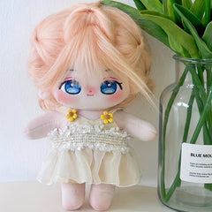 Golden-Haired Plush Doll with Removable Clothes