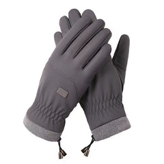 Men's Plus Fleece Windproof Waterproof Gloves for Driving Riding