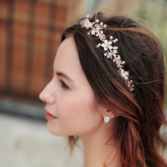 Flower Charm Rhinestone Headband Bridal Wedding Hair Accessory