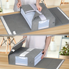 Large Capacity Bed Sheet Storage Box With Handles & Visible Window
