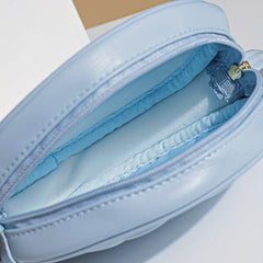 Round Small Shoulder Bag with Stitched Detail