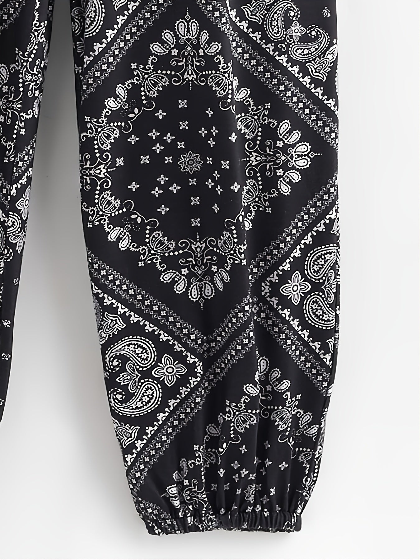 Girls Geometric Pattern Jogger Pants Elastic Waist