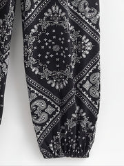 Girls Geometric Pattern Jogger Pants Elastic Waist