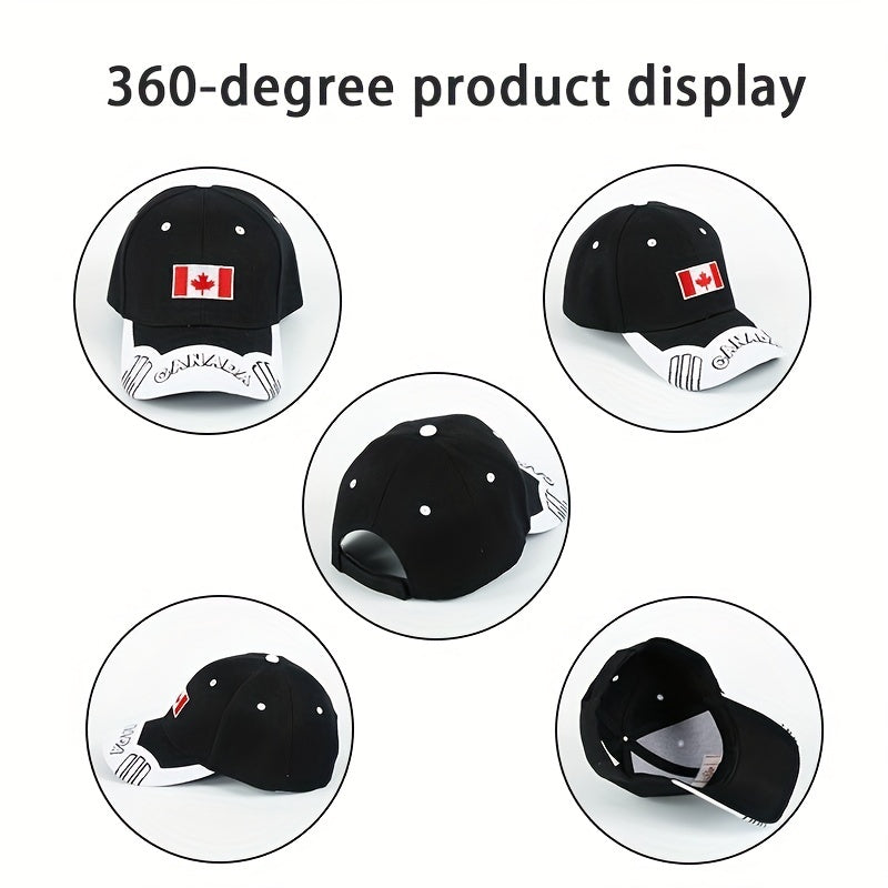 Unisex Sunshade Breathable Adjustable Baseball Cap With Maple Leaf Embroidery