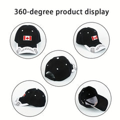 Unisex Sunshade Breathable Adjustable Baseball Cap With Maple Leaf Embroidery