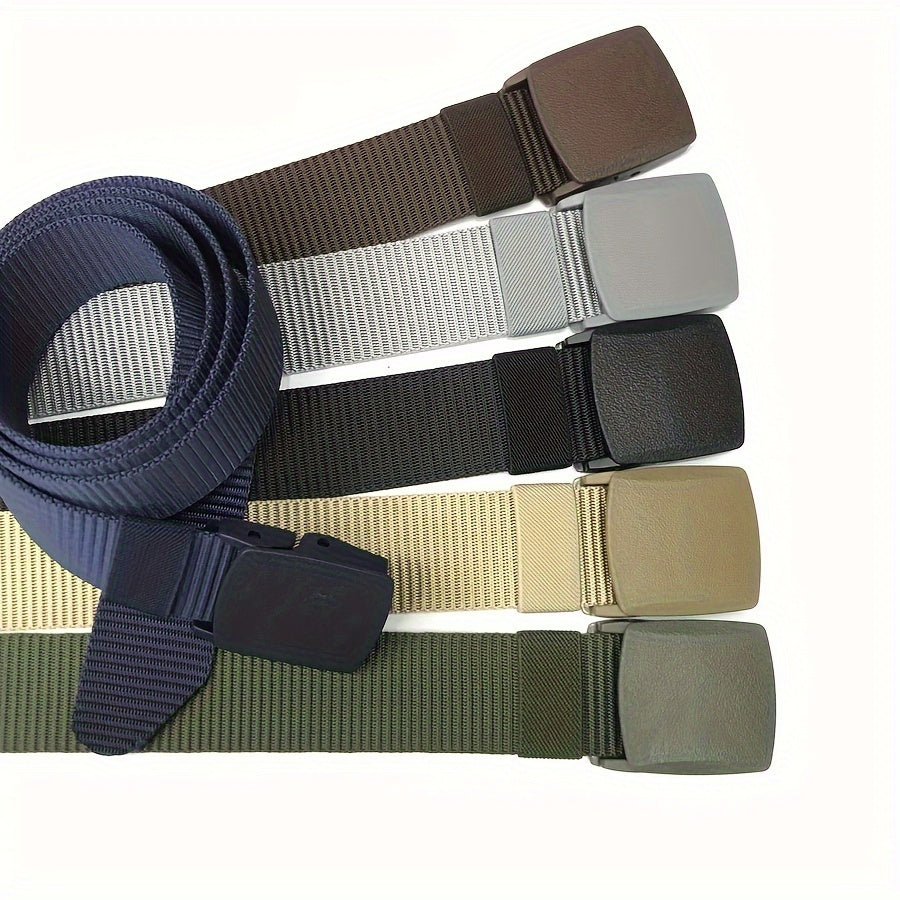 Nylon Belt with Smooth Buckle, Durable & Comfort Fit, Casual & Outdoor Wear