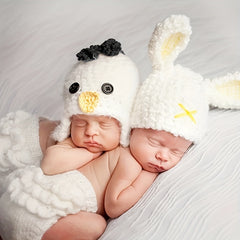 2pcs Set Chick Knitted Photography Set Baby Photo Props