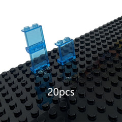 20pcs 1x2x2 Clear Transparent Bricks Panel Window Frame Building Block Toys