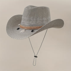 Unisex Sunshade Straw Hat for Summer Beach Travel